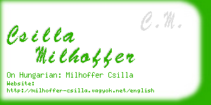 csilla milhoffer business card